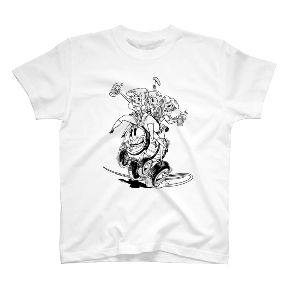 nidan-illustrationの"WHITE MUSTACHE CLUB"(タイトルなし) Regular Fit T-Shirt