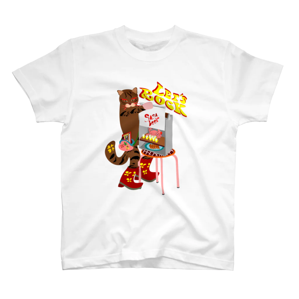 sasabeerのテレコ猫　01 スタンダードTシャツ