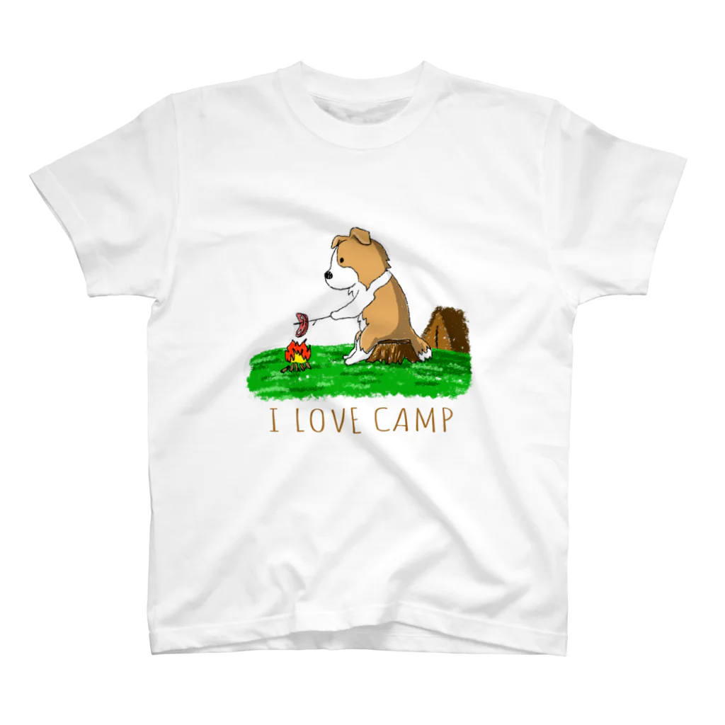 Kazunari0420のI Love Camp （ボーダーコリー　レッド） Regular Fit T-Shirt