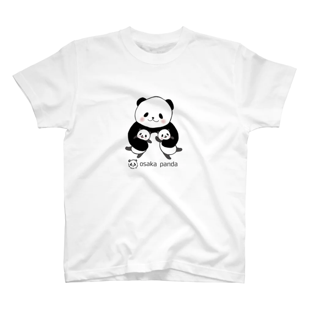 大阪ぱんだ(大阪パンダ)のふたごパンダ&まま　 スタンダードTシャツ