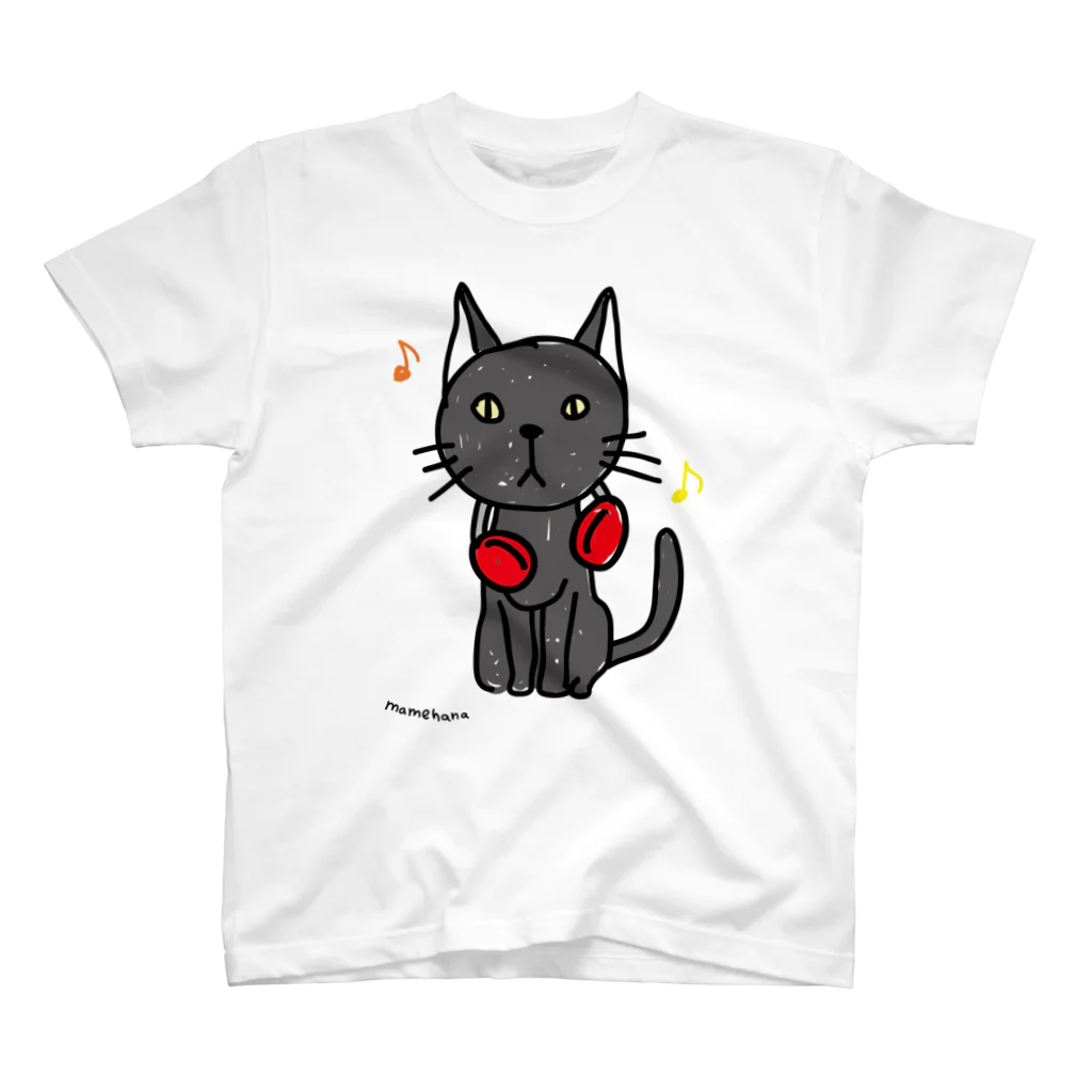 さややん。のお店の黒猫と音楽 スタンダードTシャツ