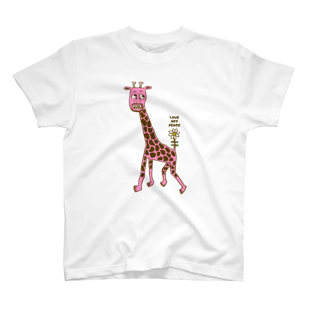 TUITATI / ツイタチのスズリのキリン -pink- スタンダードTシャツ
