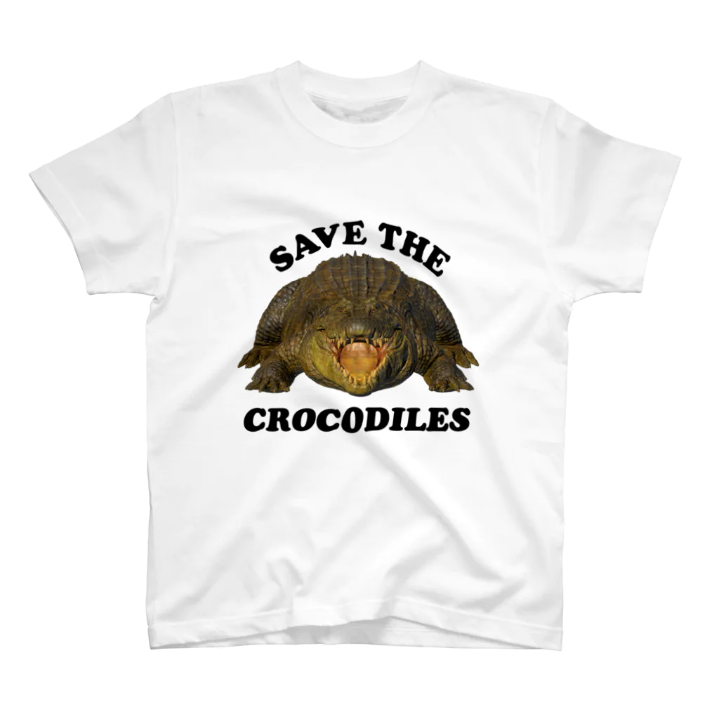 ワイルドデザインのわにシャツ (006) SAVE THE CROCODILES スタンダードTシャツ