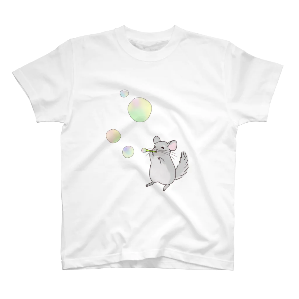 ぴーちゃん(*´꒳`*)のシャボン玉で遊ぶチンチラ Regular Fit T-Shirt