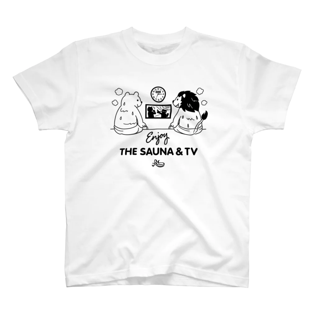 kocoon（コクーン）のサウナでテレビを見るライオンとクマ スタンダードTシャツ