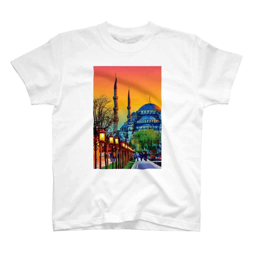 GALLERY misutawoのトルコ 夕暮れのスルタンアフメト・モスク Regular Fit T-Shirt