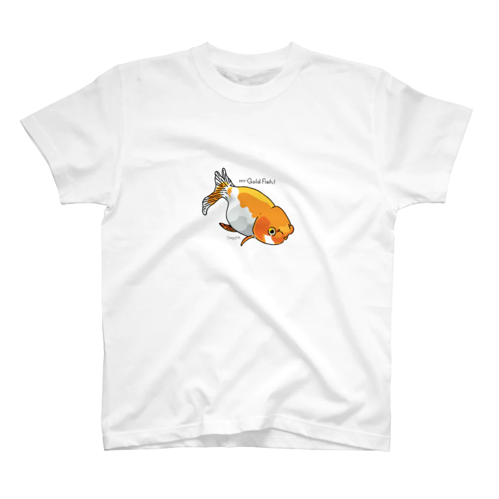 Bear Fish Companyのgold fish 金魚 らんちゅう ちゃん スタンダードTシャツ