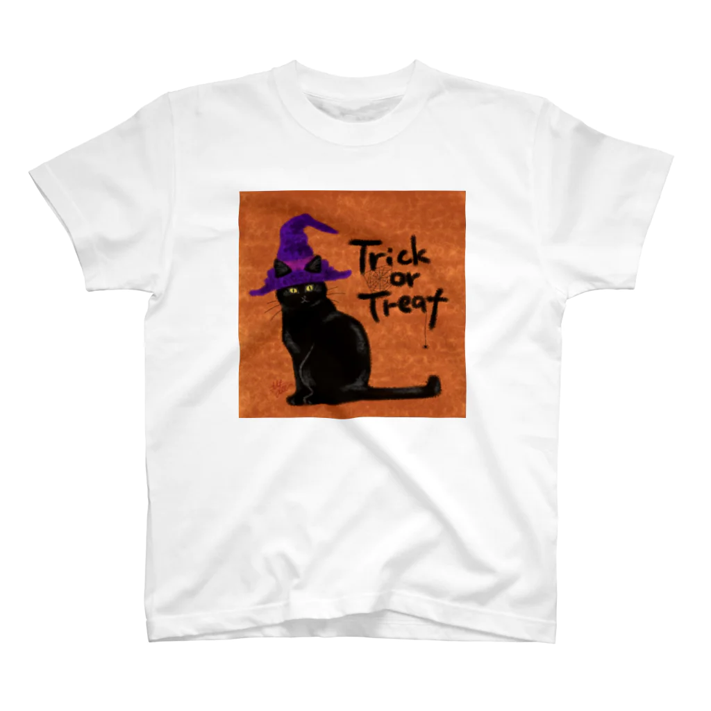 ねこねこ堂の黒猫　TRICK OR TREAT スタンダードTシャツ