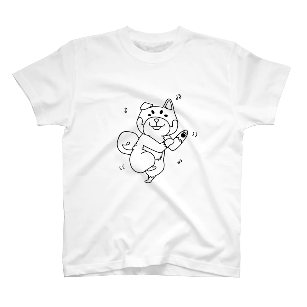 らぼらとりーぬの柴犬だんす（黒） スタンダードTシャツ