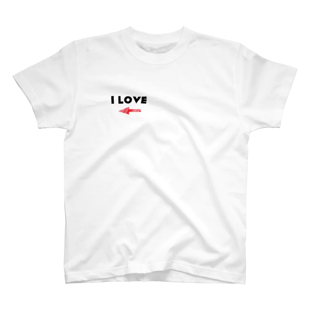 YükaCh!ka(ユカチカ)のI LOVE ←(文字黒) スタンダードTシャツ