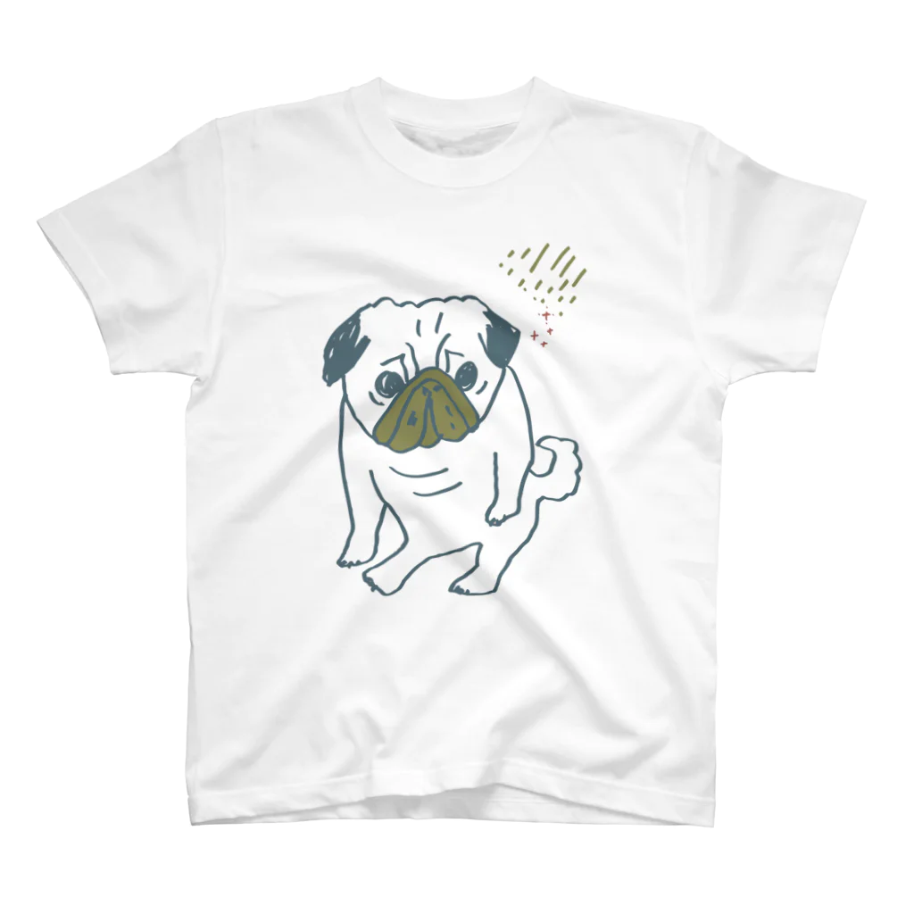 templusのパグ座り/しぶめ スタンダードTシャツ