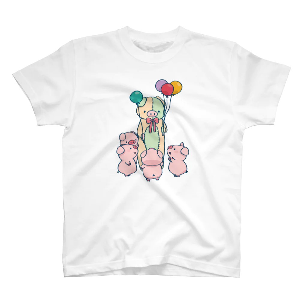 ぶたっ花° -butappana-の着ぐるみとぶたちゃんず スタンダードTシャツ