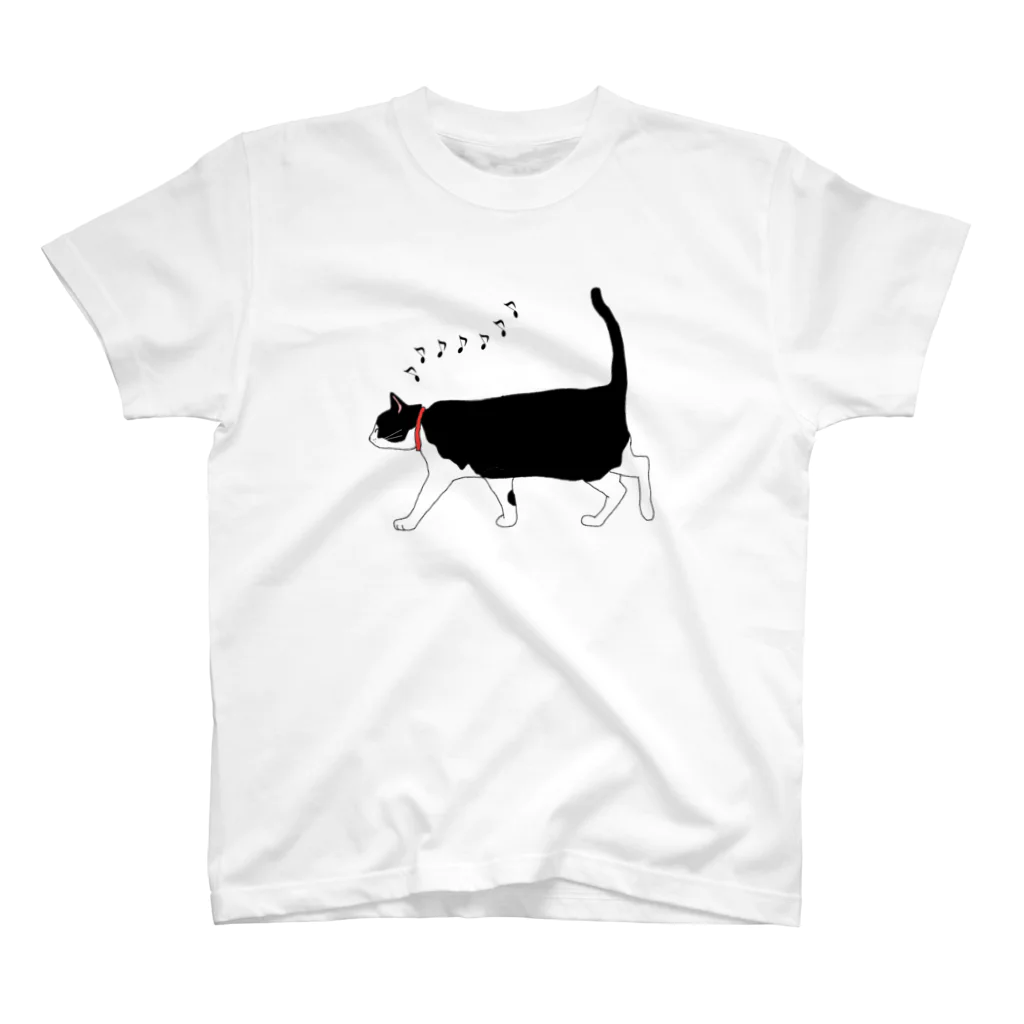 小鳥と映画館のお散歩猫ちゃん ご機嫌バージョン Regular Fit T-Shirt