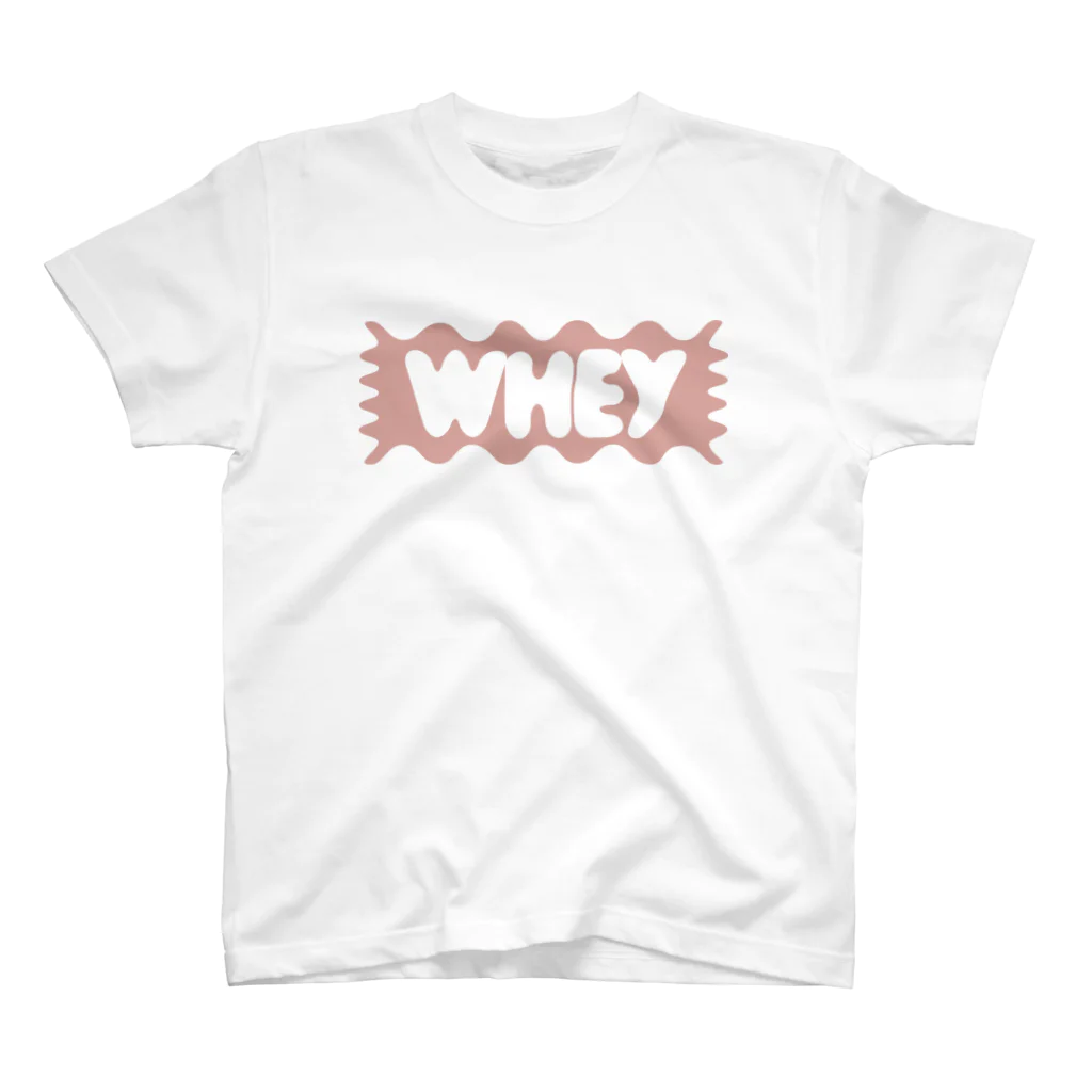 WHEYのホエイロゴ 赤銅色 スタンダードTシャツ