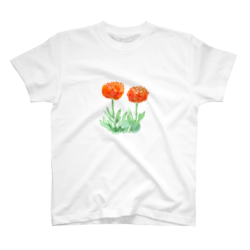 スタジオマリンの花の水彩画1 Regular Fit T-Shirt