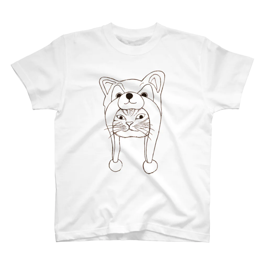 aka_ao_kiiroooの犬好きから猫好きにしたい人に贈るTシャツ スタンダードTシャツ