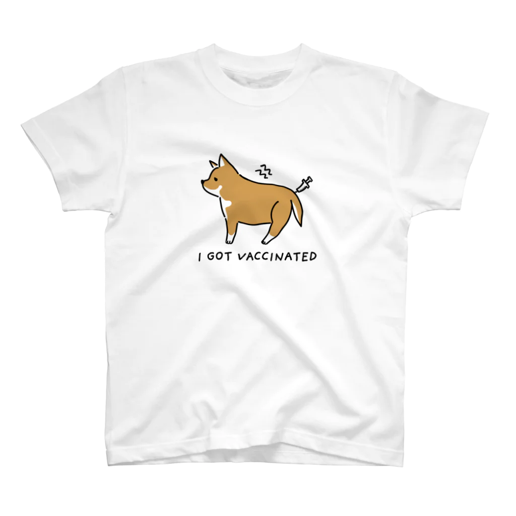 ともえのえ - 柴犬とか動物色々のI GOT VACCINATED Shiba dog Regular Fit T-Shirt