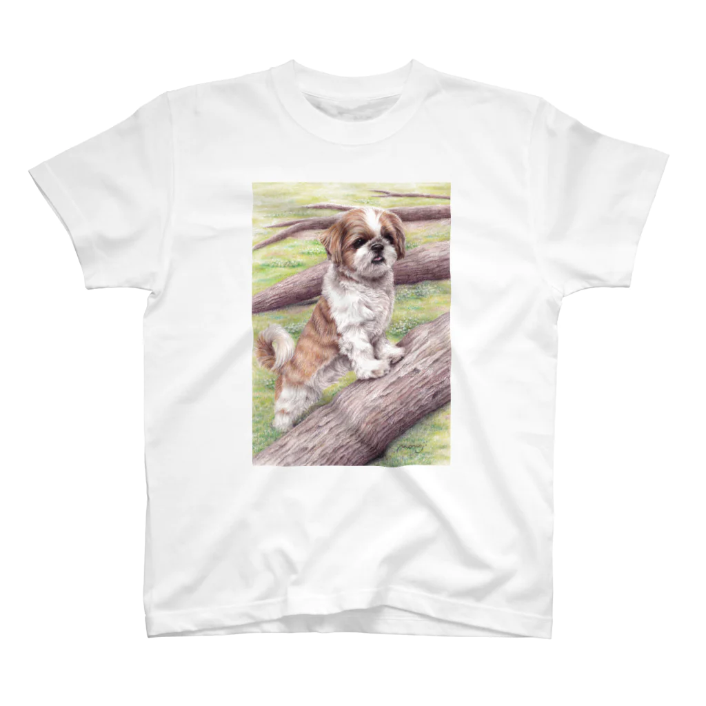 Momojiの犬画のシーズー101 スタンダードTシャツ