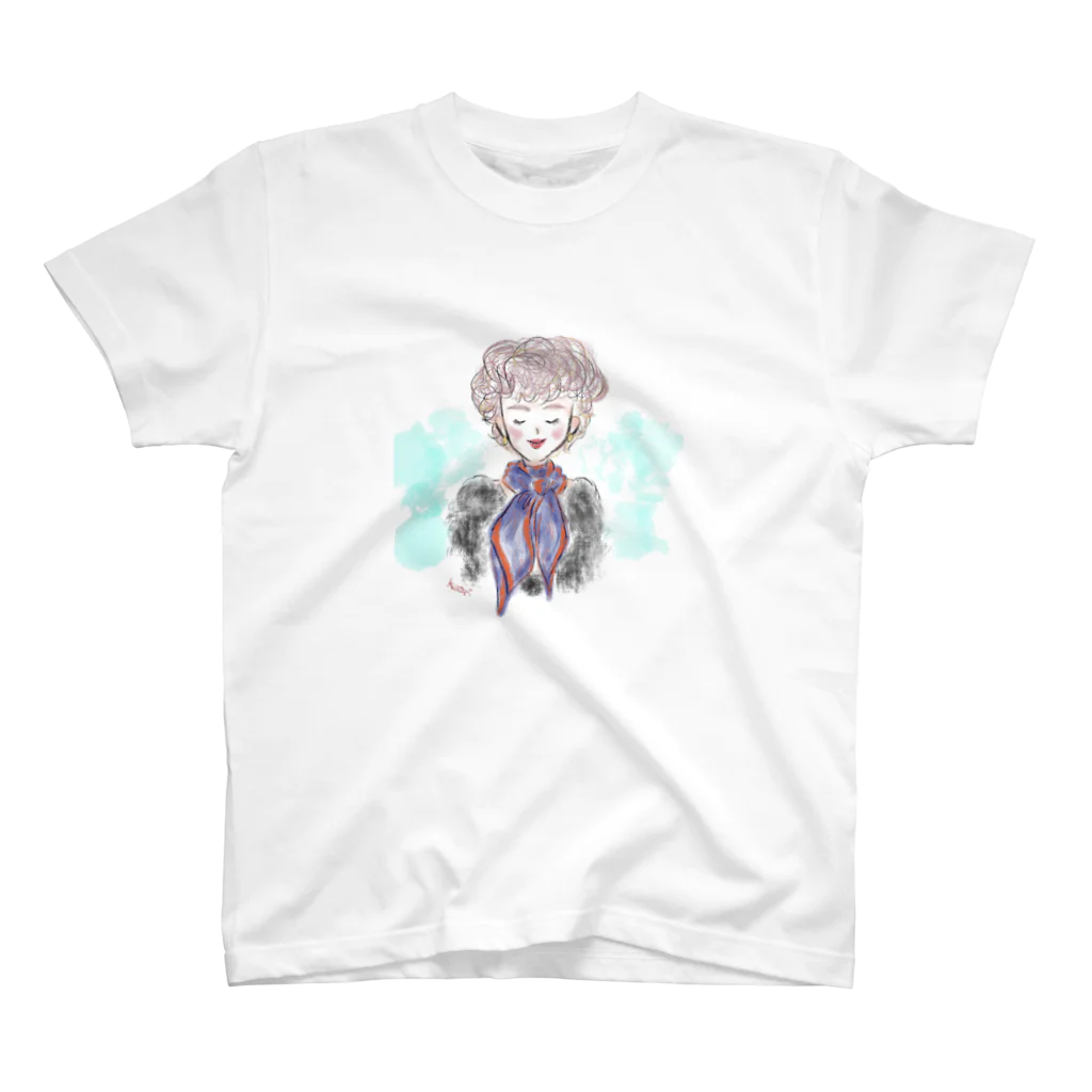 cawolieのスカーフを巻いた女の子 スタンダードTシャツ