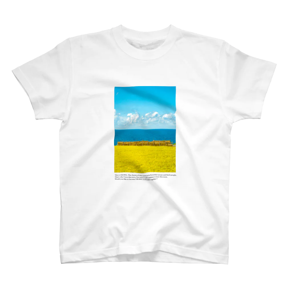 UKAWA LOVERSの青い海と黄金の棚田 Regular Fit T-Shirt