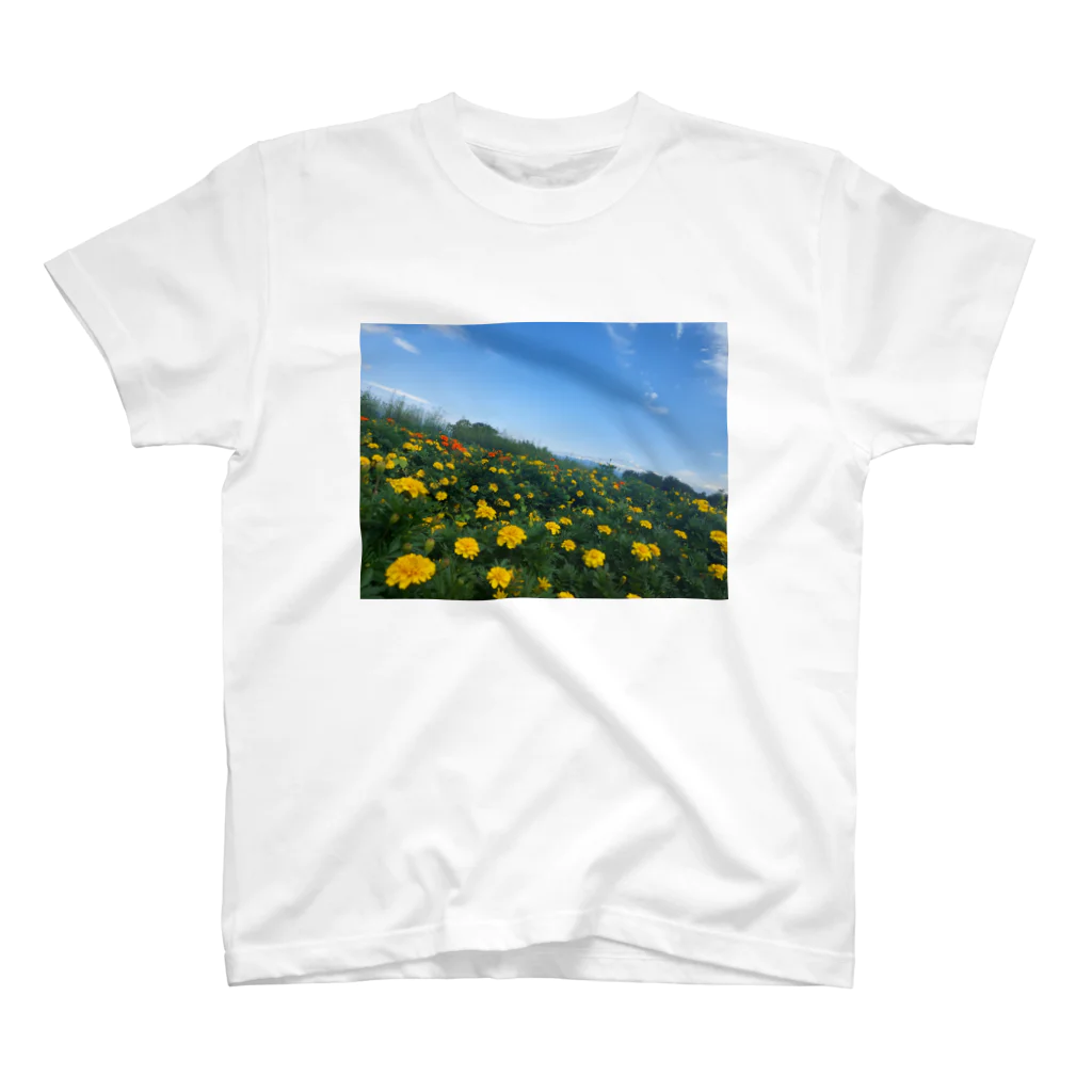 Syukisyukiのマリーゴールドの花畑 スタンダードTシャツ