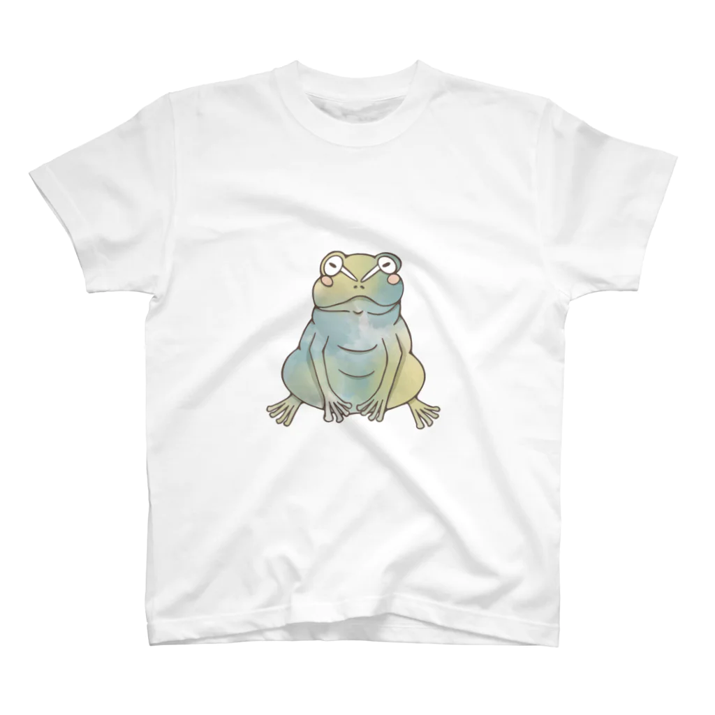 ゆるい動物グッズのぷっくりカエル スタンダードTシャツ