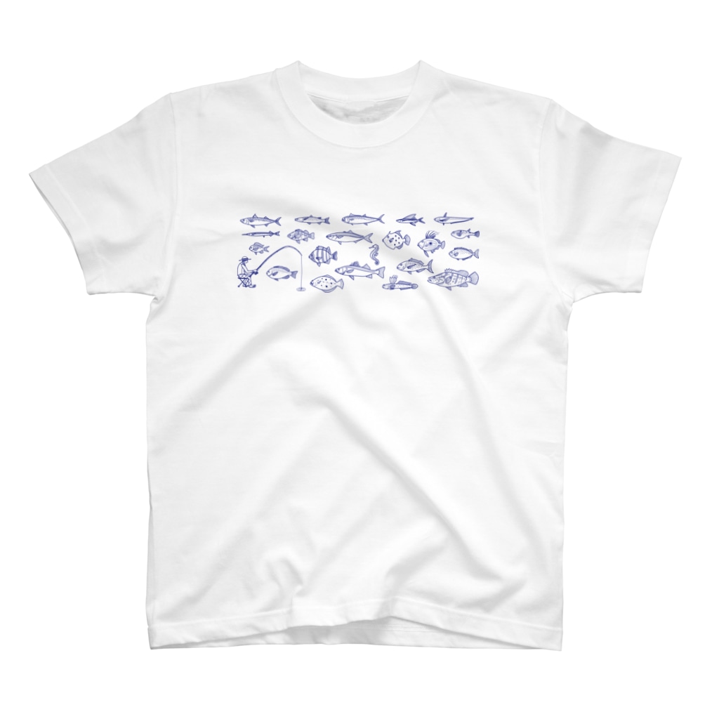 Umikko8823のお魚　青LINE Regular Fit T-Shirt