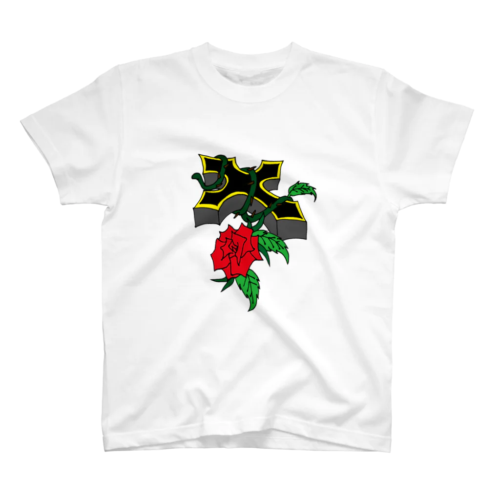 ZERRYの薔薇クロス Regular Fit T-Shirt