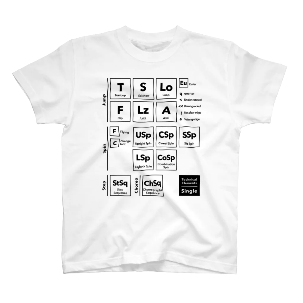 rd-T（フィギュアスケートデザイングッズ）のTechnical Elements [Single]  Regular Fit T-Shirt