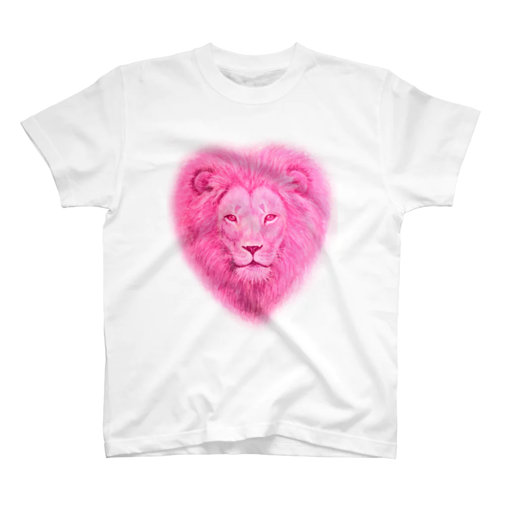 alpacca-creativeのlove_lion_face Regular Fit T-Shirt