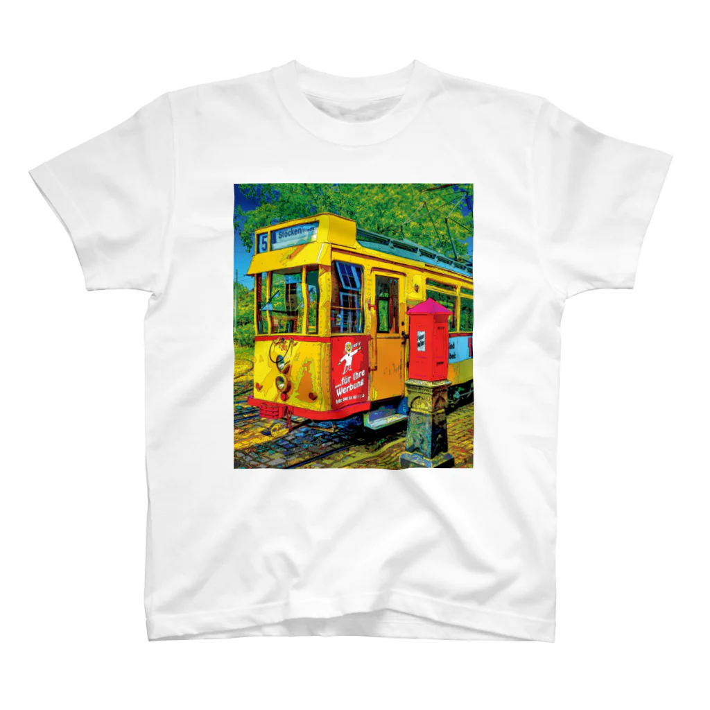 GALLERY misutawoのドイツ ハノーファーの路面電車 Regular Fit T-Shirt