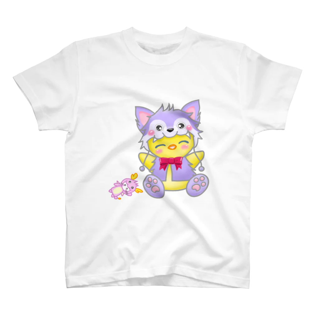 dragonpinkのどらごんにゃ&ぴーちゃん スタンダードTシャツ