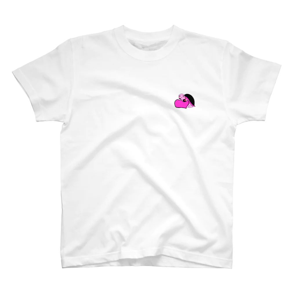 時計塔のヘッドホンかめくん　ピンク スタンダードTシャツ