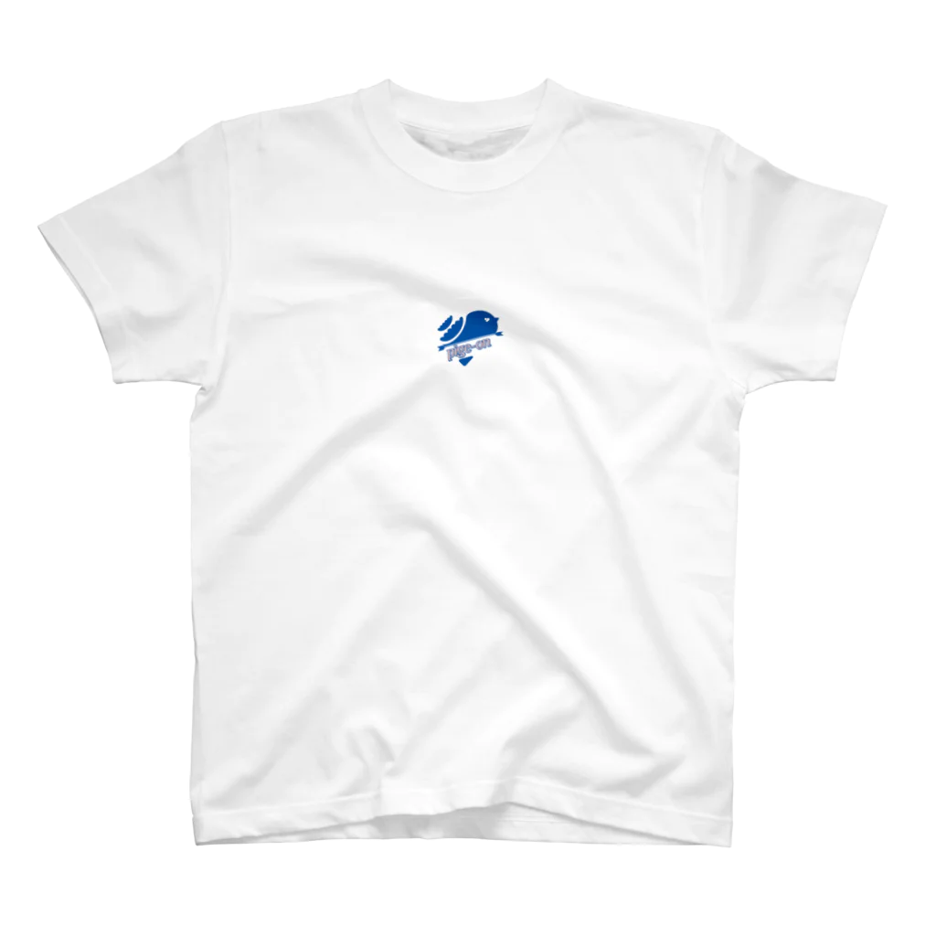 pige-onのロゴ青 Regular Fit T-Shirt
