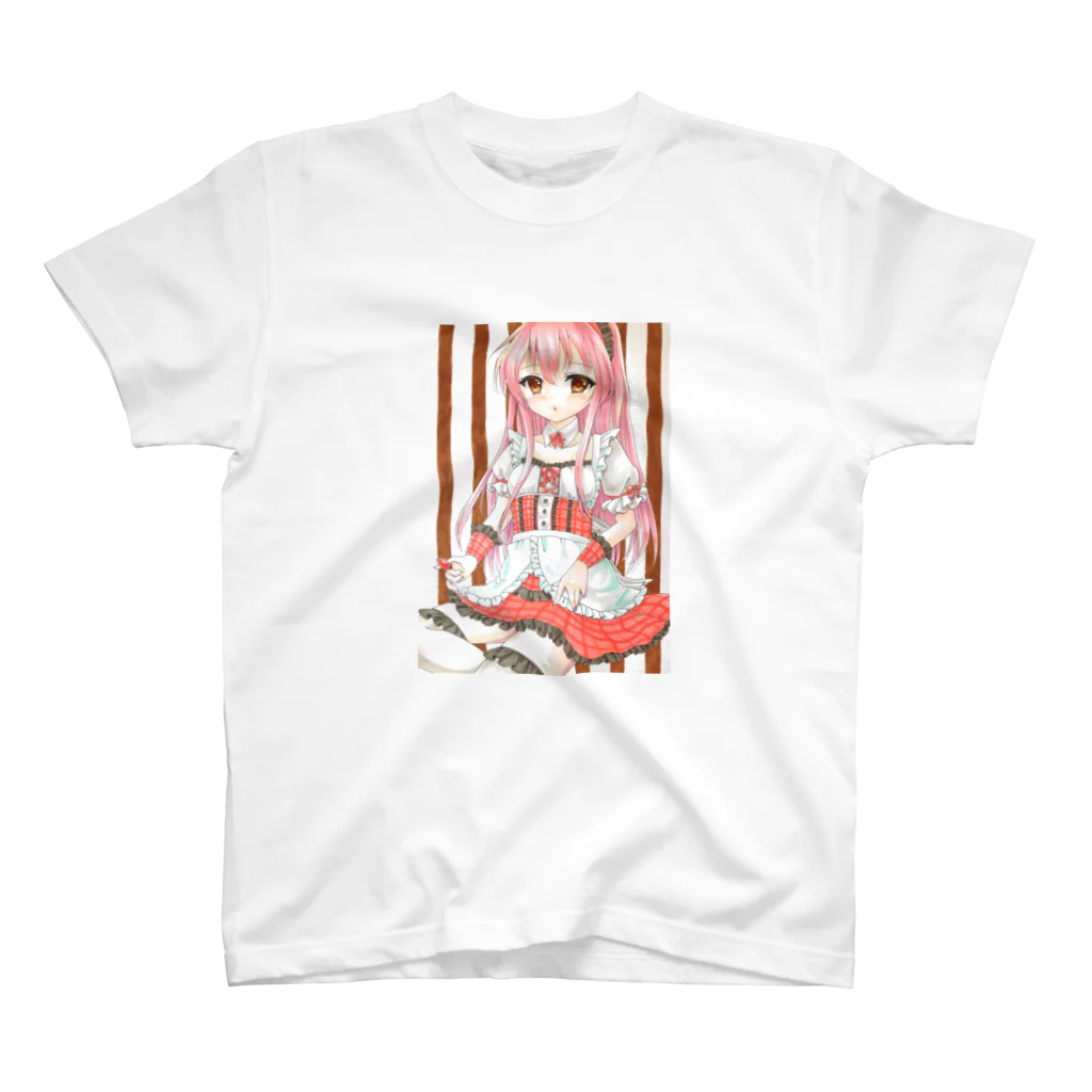 dearbunnyandrabbitのピンクメイドさん スタンダードTシャツ