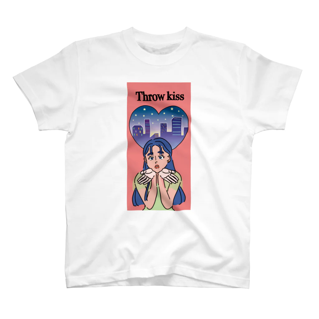 TSUKIKOU SHOP の投げキッスの女の子 スタンダードTシャツ