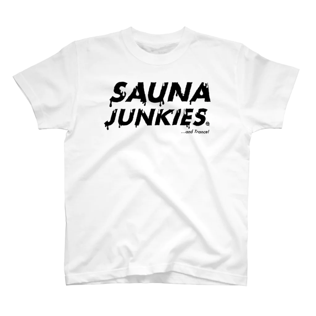 SAUNA JUNKIES | サウナジャンキーズのメルティー・ロゴ（黒プリント) Regular Fit T-Shirt