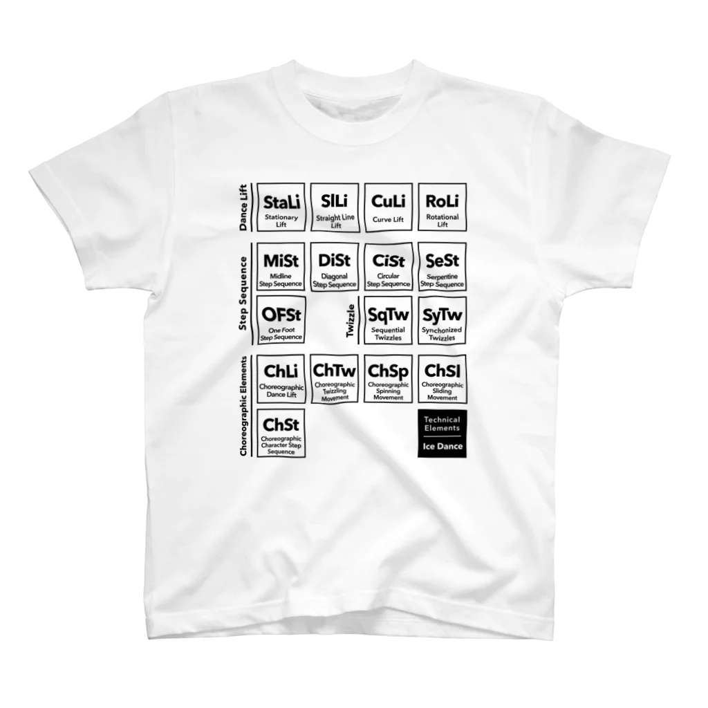 rd-T（フィギュアスケートデザイングッズ）のTechnical Elements [Ice Dance] Regular Fit T-Shirt
