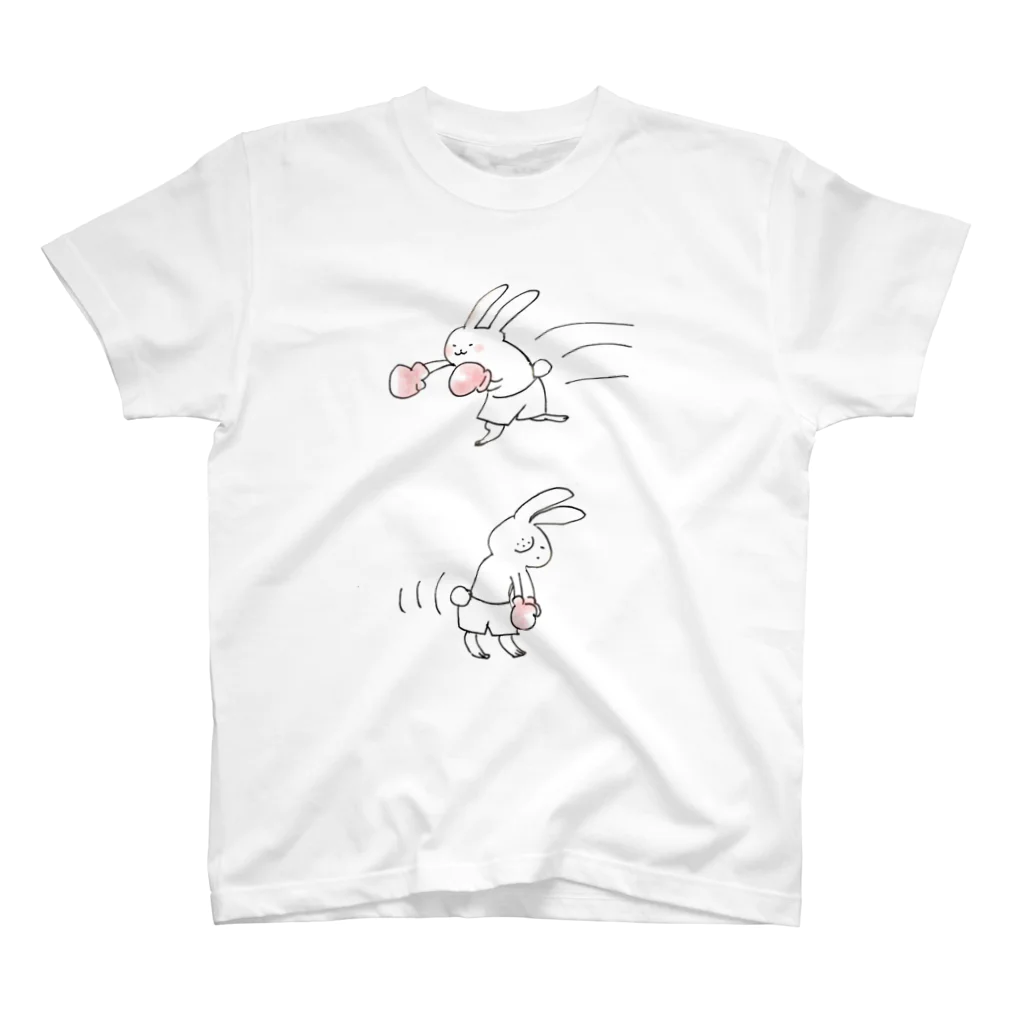 しろモフ屋のボクシングうさぎ スタンダードTシャツ