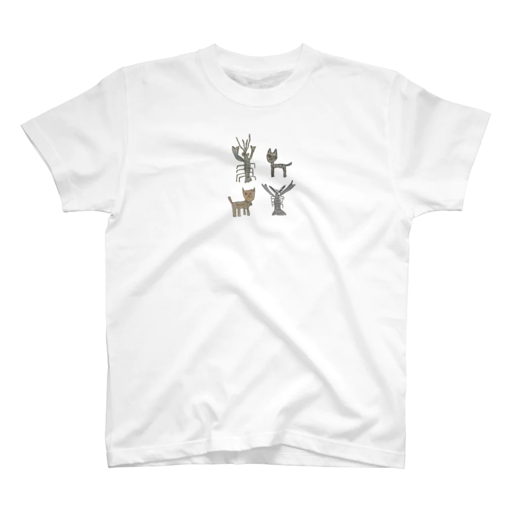 まるのザリガニと猫×2 Regular Fit T-Shirt