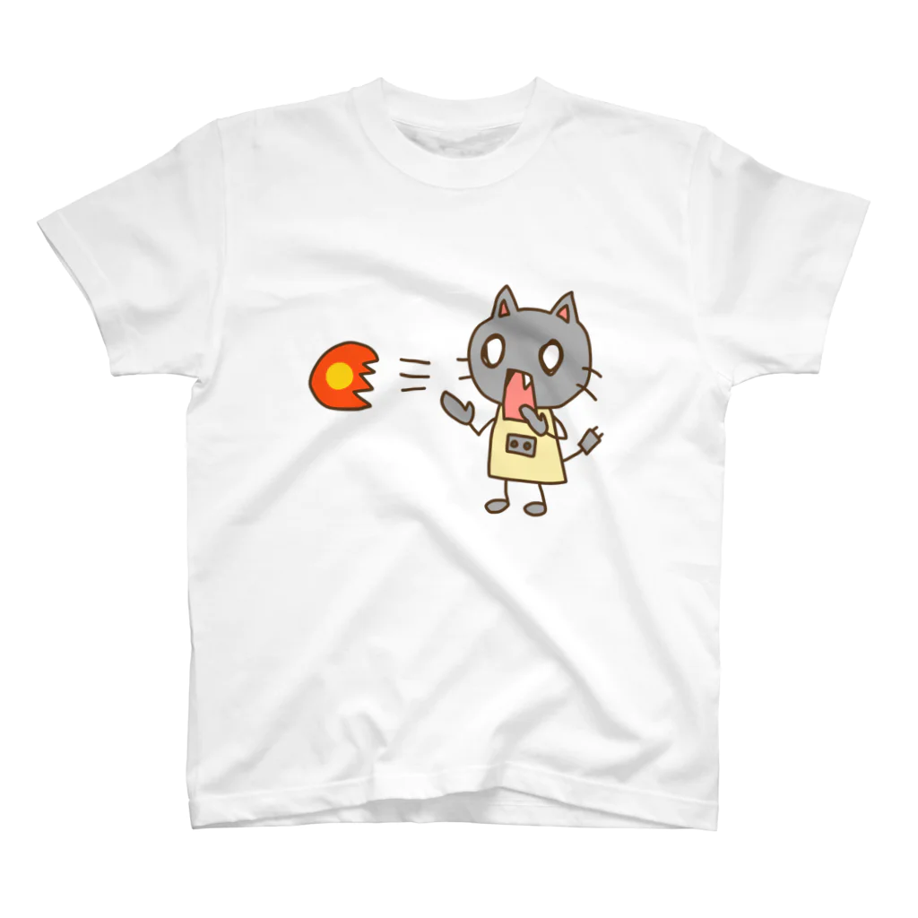 白米のオトモのメカっぽいねこ スタンダードTシャツ