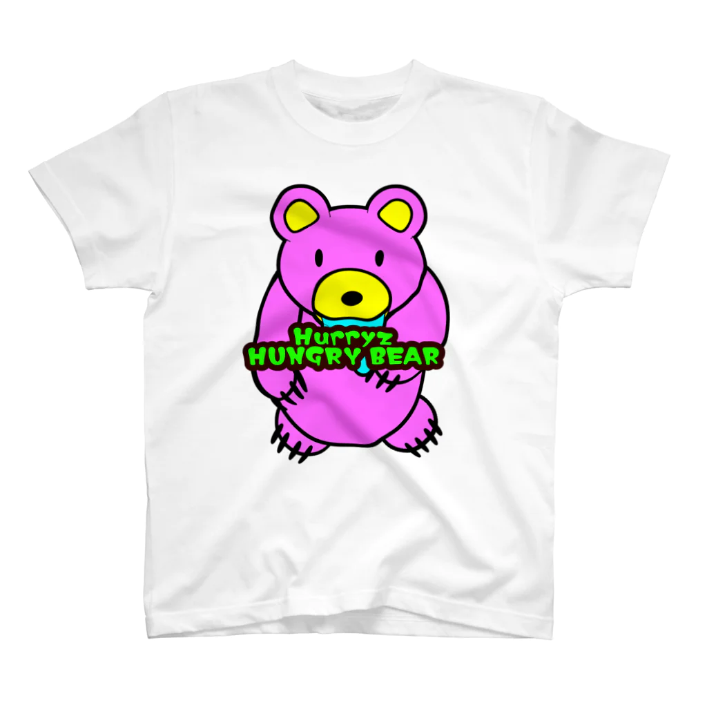 Hurryz HUNGRY BEARのHurryz HUNGRY BEAR ピンク スタンダードTシャツ