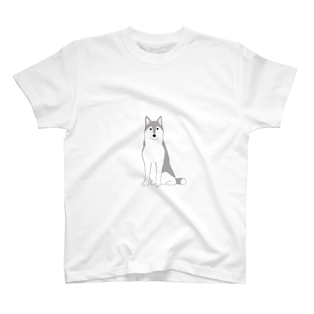 ゆいたっく／犬イラストのシベリアンハスキー スタンダードTシャツ