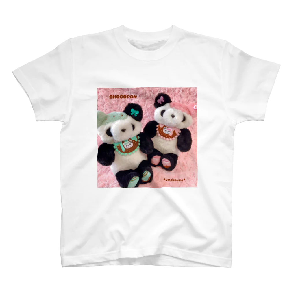  パンダ CHOCOPAN *umekoume*のパンダ ちょこぱん🍫🐼チョコミント＆ストロベリー スタンダードTシャツ