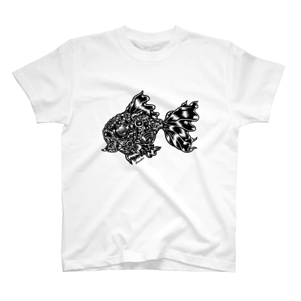 TOMOKUNIのAnimalia Kinky “ Black Gold Fish ” スタンダードTシャツ