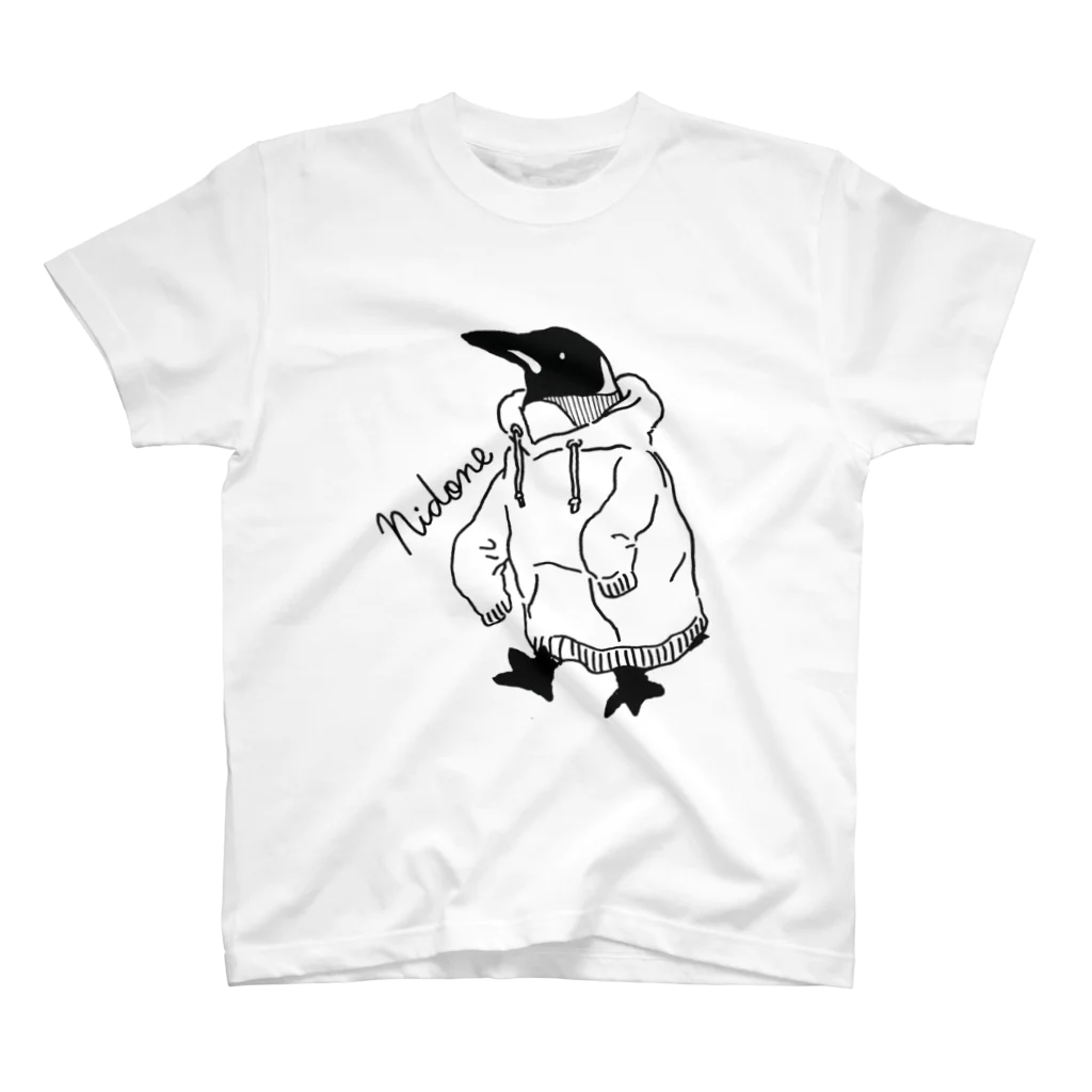 nidone.worksのペンギンパーカー（黒） 티셔츠