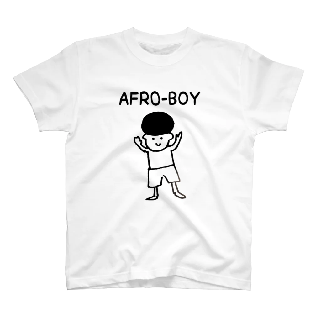 すずき　くにひこのアフロくんAFRO-BOY スタンダードTシャツ