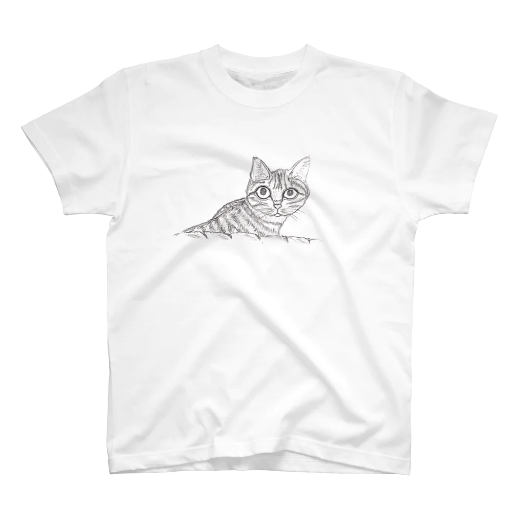 おうちねこの怖がりニャンコ スタンダードTシャツ