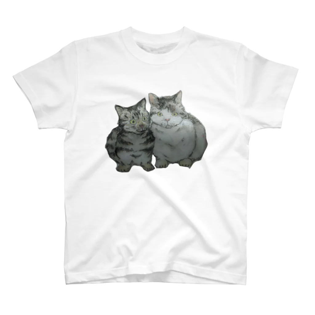 ハチワレ屋の手描き風猫シャツ スタンダードTシャツ