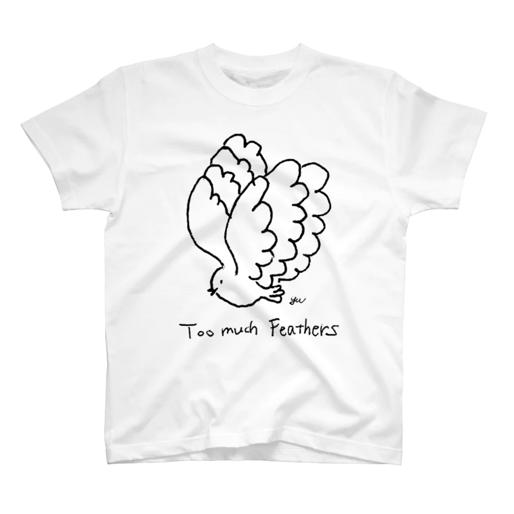とらのこストア／Tranoco StoreのToo much Feathers' bird スタンダードTシャツ